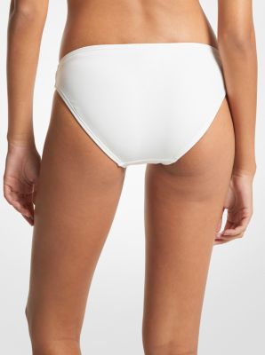 MICHAEL Michael Kors Solid Belted Logo Hipster Swim Bottom