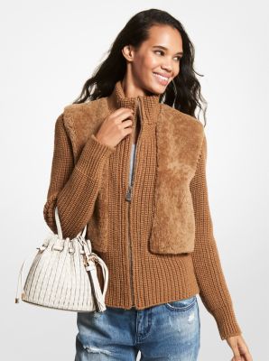 Veste en tricot et en toison d'agneau image number 0