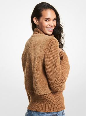 Veste en tricot et en toison d'agneau image number 1