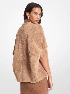 Veste en toison d'agneau in POIL DE CHAMEAU FONC&Eacute; | Michael Kors