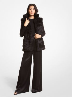 Michael kors black faux cheap fur vest