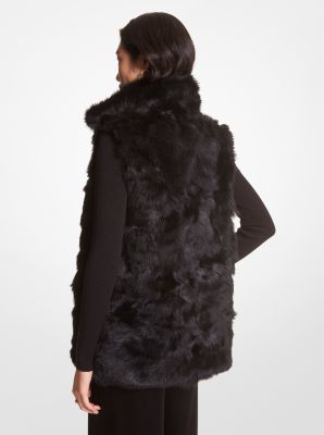 Michael kors black fur outlet vest