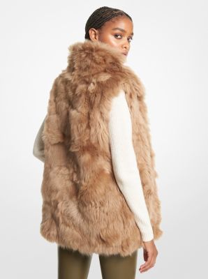 Veste en toison d'agneau in POIL DE CHAMEAU FONC&Eacute; | Michael Kors