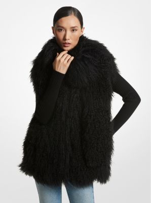 Michael kors black faux best sale fur vest