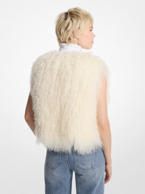 Shearling Cropped Vest in WHITE | Michael Kors