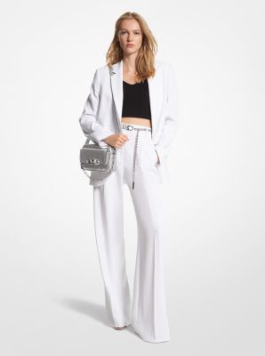 Blazer boyfriend en cr&ecirc;pe in BLANC | Michael Kors