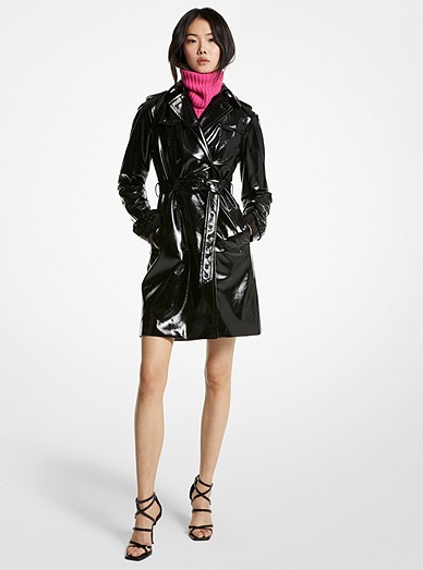 Faux Leather Trench Coat | Kors
