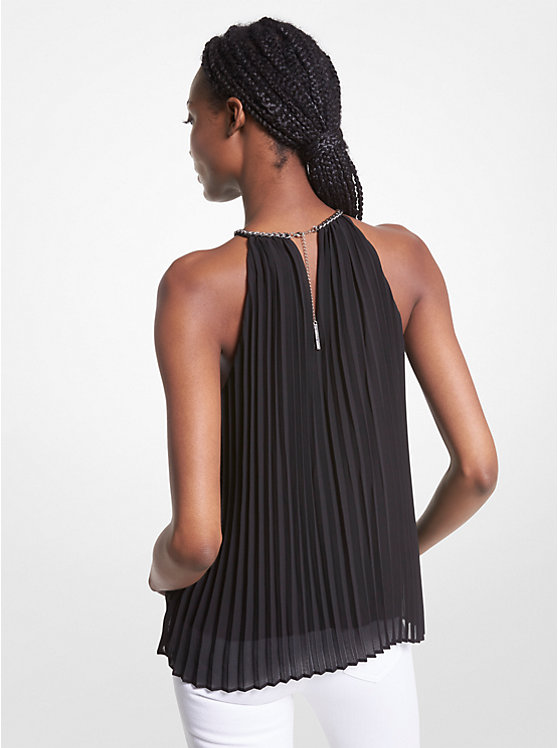 Pleated Georgette Chain Top image number 1