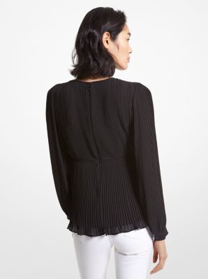 Pleated Georgette Blouse | Michael Kors