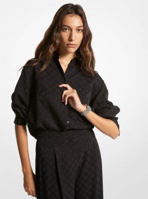 Chemise en jacquard à logo et motif damier image number 0