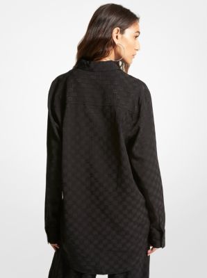 Chemise en jacquard à logo et motif damier image number 1