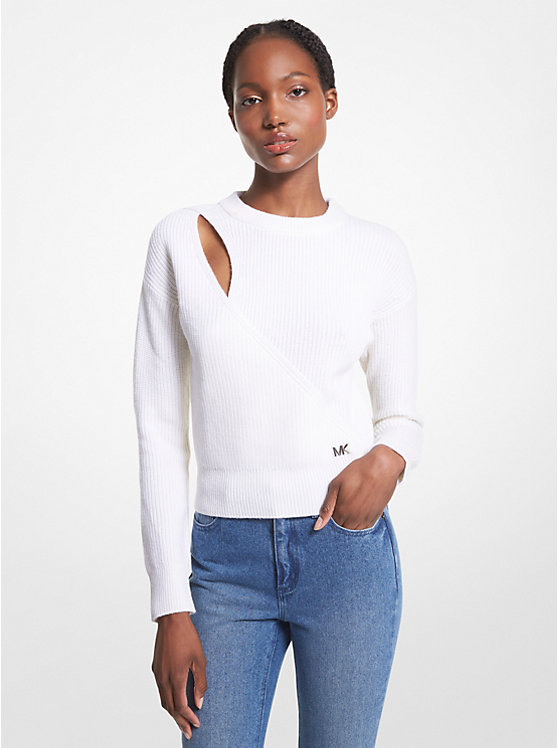 Wool Blend Cutout Sweater image number 0