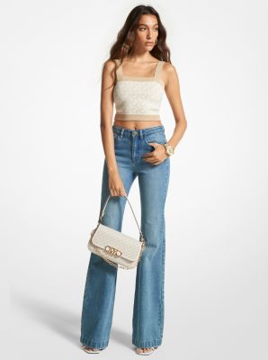 Michael Kors Logo Jacquard Cropped Tank Top