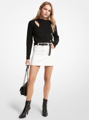 Stretch Denim Mini Skirt | Michael Kors