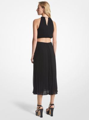 Pleated Georgette Cutout Dress | Michael Kors [US]