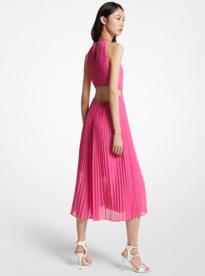 Pleated Georgette Cutout Dress | Michael Kors [GR]