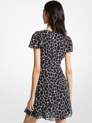 Animal Print Georgette Cutout Mini Dress Michael Kors Canada