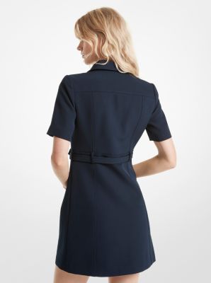 Utility-Kleid aus Stretch-Krepp mit Gürtel