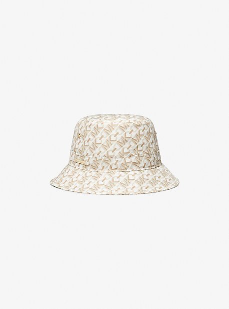 Michael Kors Empire Signature Logo Print Bucket Hat In Natural
