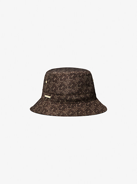 Michael Kors Empire Signature Logo Print Bucket Hat In Brown