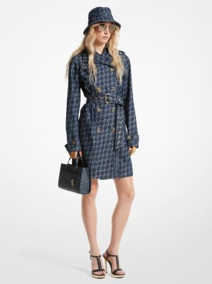 Trench-coat en denim jacquard à logo signature Empire image number 0