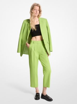 Michael Kors Cotton Blend Twill Cropped Pants In Green