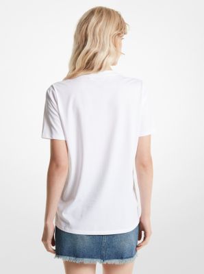 T-shirt en coton biologique à œillets et logo Empire image number 1