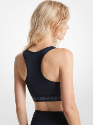 Recycled Nylon Blend Empire Logo Tape Sports Bra