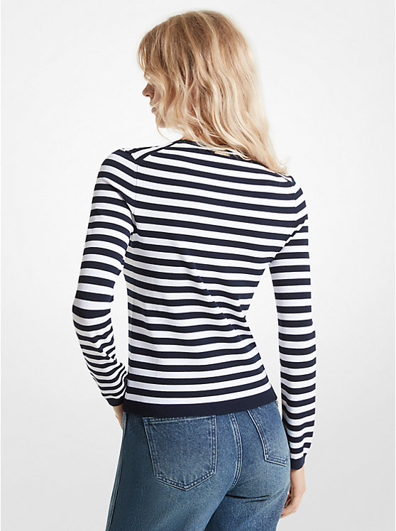 Striped Stretch Knit Sweater image number 1