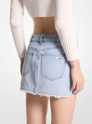 Frayed Denim Mini Skirt image number 1