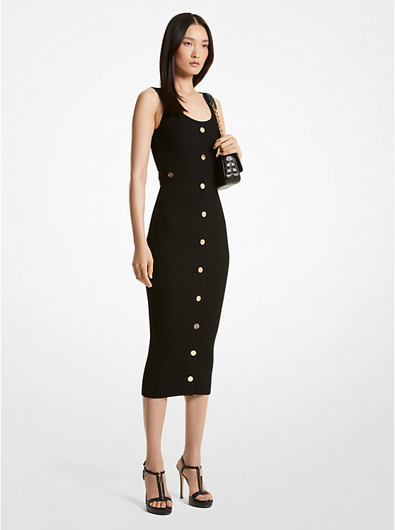 Ribbed Stretch Knit Midi Dress image number 0