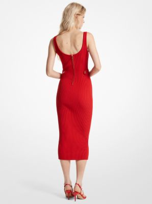 Ribbed Stretch Knit Midi Dress | Michael Kors