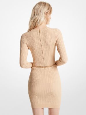 Michael kors belted ribbed knit dress new arrivals