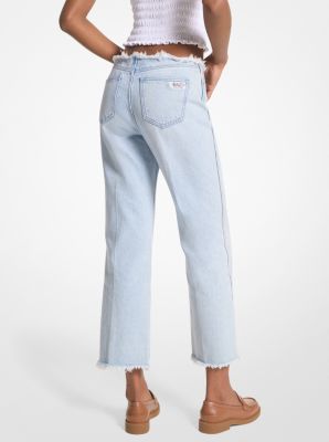 Frayed Denim Cropped Jeans