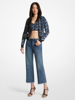 Frayed Denim Cropped Jeans