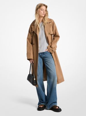 Cotton Oversized Double-Breasted Trench Coat image number 0