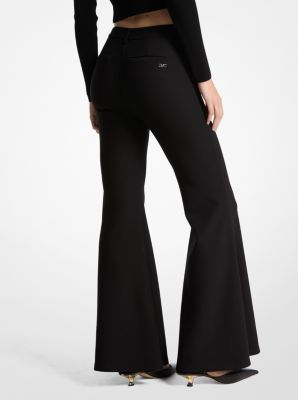 Double-Knit Crepe Flared Pants image number 1