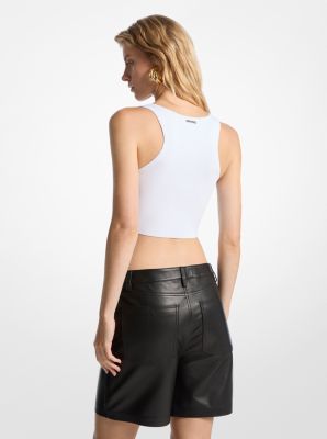 Boyfriend Leather Shorts image number 1