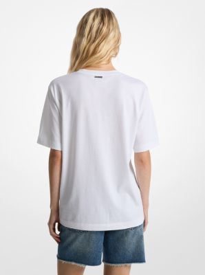 T-Shirt aus Baumwolle mit Logoprägung