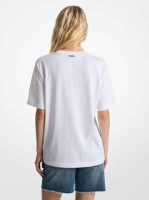 T-shirt in cotone con logo in rilievo image number 1