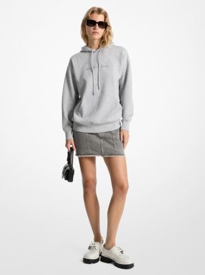 MK Logo Embossed Hoodie - Grey - Michael Kors MICHAEL Michael Kors