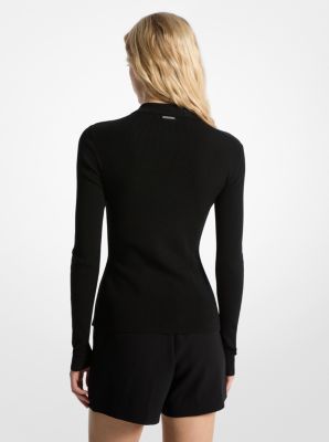 Gerippte Strickjacke
