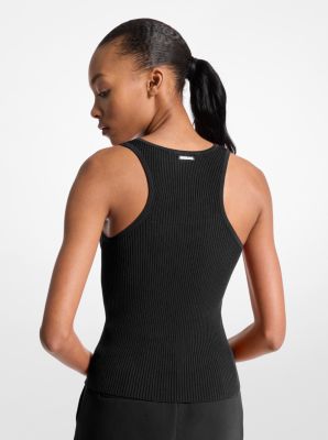 Geripptes Tanktop mit weitem Rundhalsausschnitt image number 1