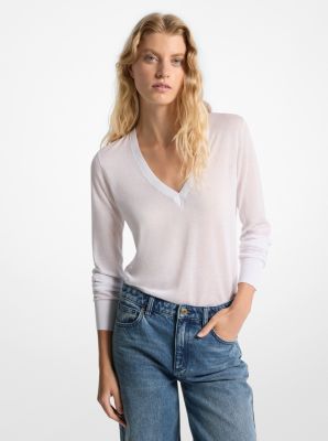 Silk Blend V-Neck Sweater image number 0