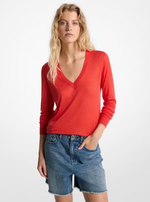 Silk Blend V-Neck Sweater image number 0