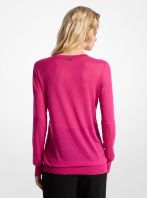 Pullover mit V-Ausschnitt aus Seidenmischung