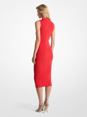 Ribbed Mock Neck Midi Dress image number 1