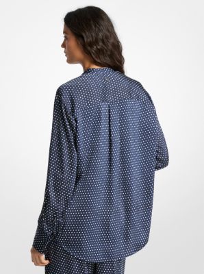 Camisa de satén con estampado de lunares