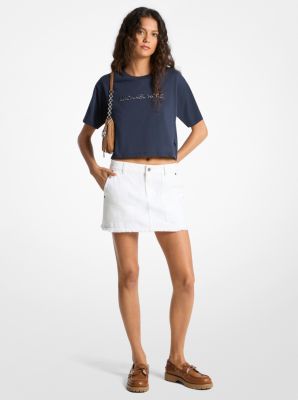 T-Shirt aus Baumwolle mit Logoprägung