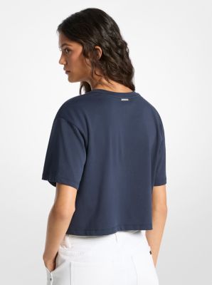 T-Shirt aus Baumwolle mit Logoprägung